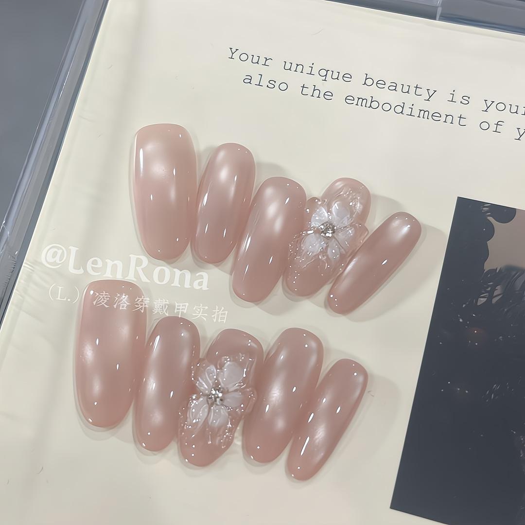 

Press on Nails Medium Stiletto Glitter Fake Nails Press ons with Design Reusable Acrylic False Nail Full Cover Glue on Nail Stick on Nail for Women L