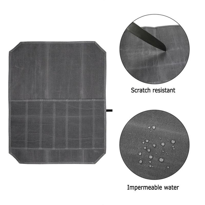 Chef Knife Bag Canvas Knife Roll Bag Kitchen Cooking Portable Durable Carry Bag Knife Storage Pockets Knives Accessories