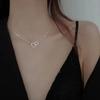 Einfache Doppelherz-Anhänger-Halskette für Frauen, Paare, Edelstahl-Choker, goldfarbene Kette, Hochzeitsfeier, Freunde, Schmuckgeschenk
