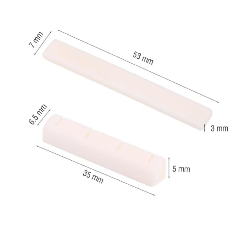 Vbestlife Ukulele Bridge Saddle, 4-String Nut & Saddle, High-Density Bone Replacement Ukulele Nut for Improved Sound Quality and Performance