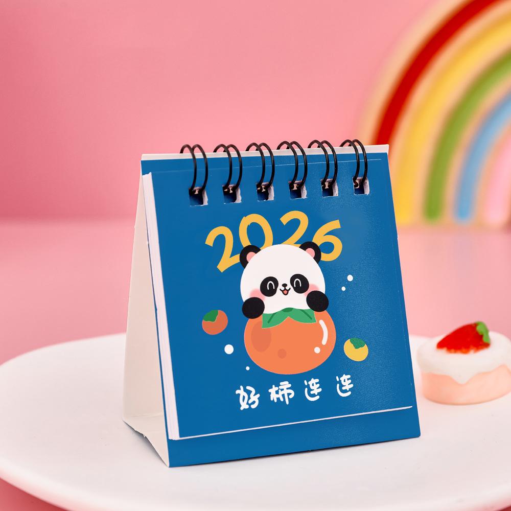Mini Desk Calendar Cartoon Standing Flip Desktop Calendar, Small Daily Planning Monthly Calendar for Home