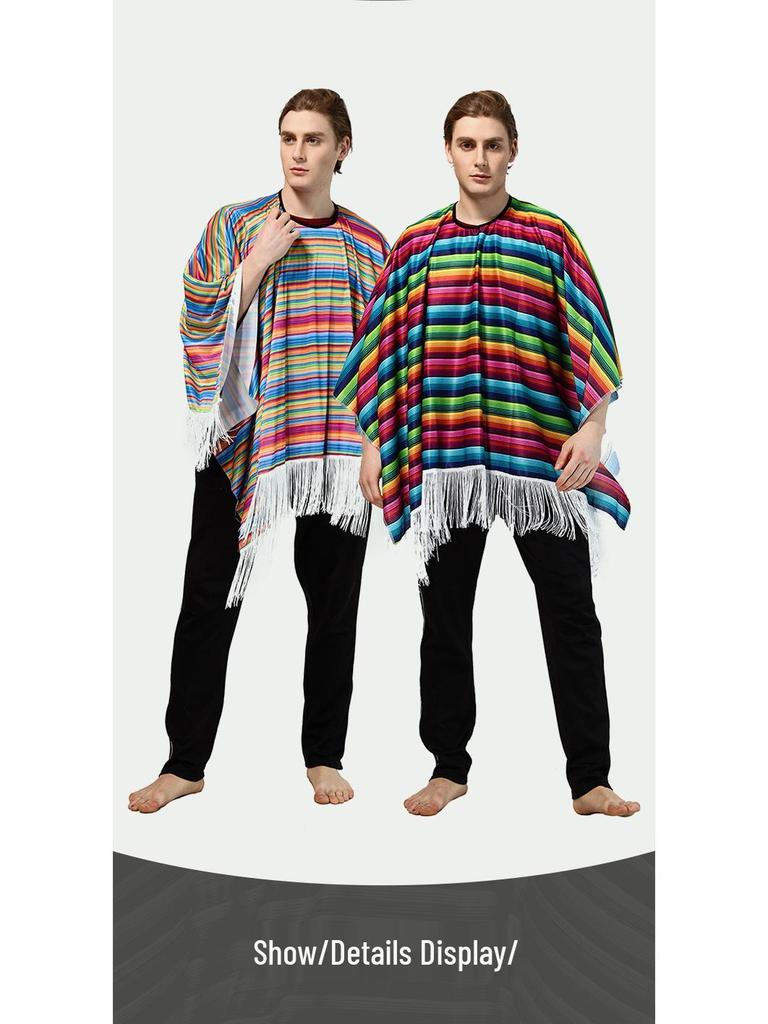 Adult Mexican Ethnic Style Cosplay Cape for Festival Parties