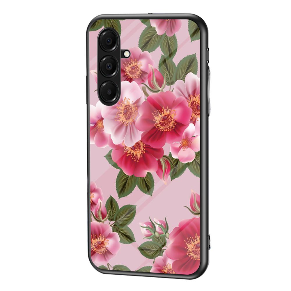 For Samsung Galaxy A17 5G Case Floral Pattern TPU+Tempered Glass Protective Phone Cover