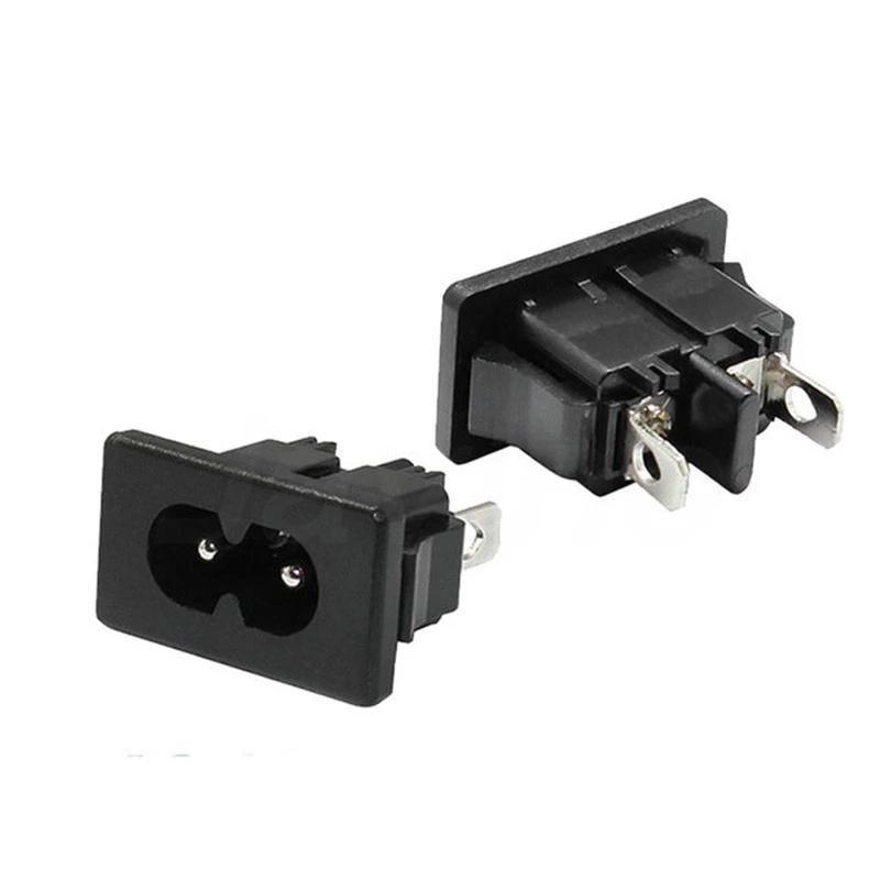 inlet plug connector AC Power Socket 250V red lamp rocker Switch 10A fuse female rewirable power connector plug