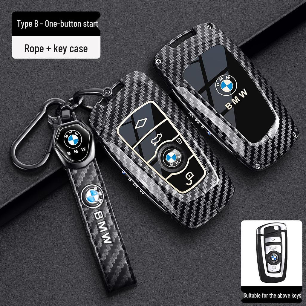 BMW Key Case - Carbon Fiber Shell for X3, 3 Series, 1 Series, 5 Series, X5, 7 Series, 325Li, 525, 530.