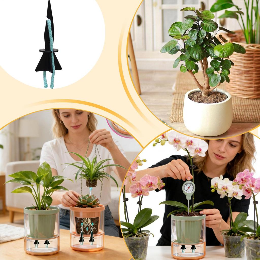 Plant Watering Spikes 4 Pieces Automatic Reuse Gardening Supplies Plant Self Watering Devices For Indoor Potted House Flowers