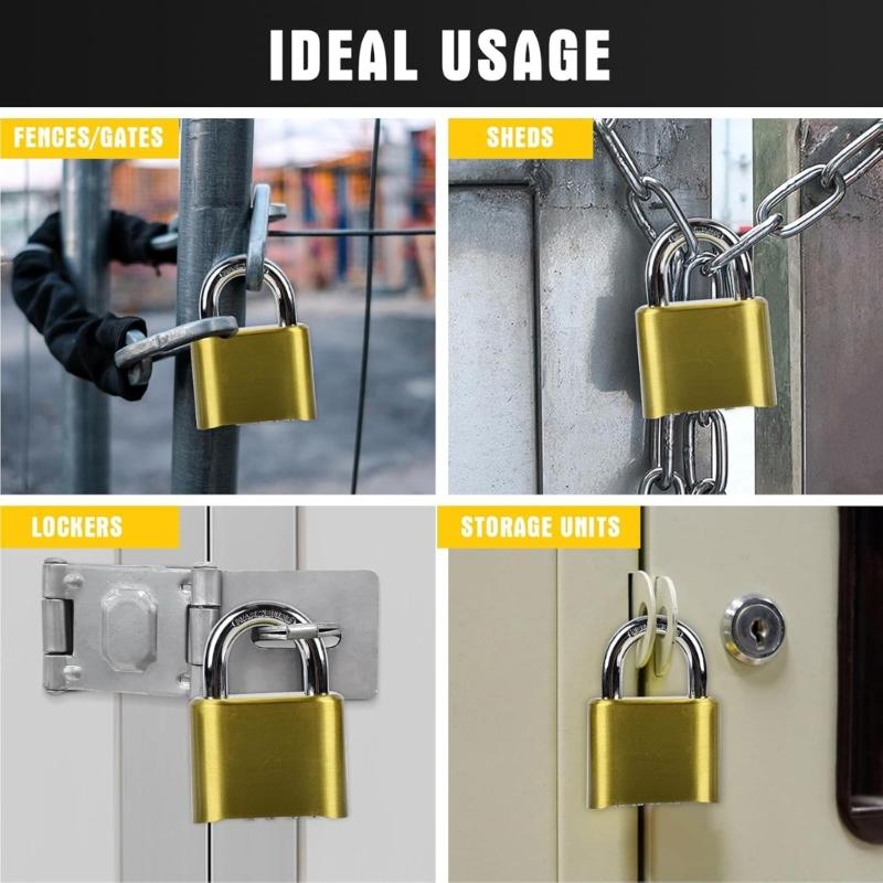 Premium Gold Combination Padlocks 10000 Code Option Waterproofed Anti Pick Resistant Heavyweights Security Lock
