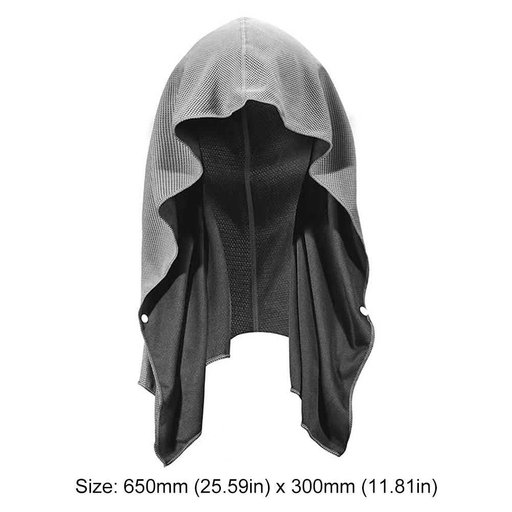 Cooling Hoodie Towel Quick-Drying Reusable Cooling Towel Sun Protection U-Shaped Beach Towel for Camping Gym Running Yoga