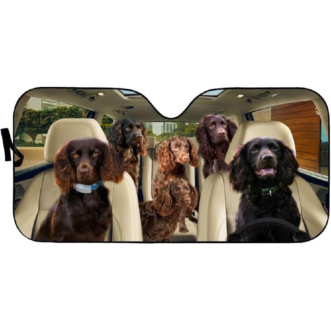 

Windshield Sun Shade Boykin Spaniel Car Shade Cover Highly Durable,Heat Protection Keeping Your Vehicle Cooler for Most Sedans SUV Truck Automotive 51 x 28
