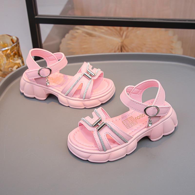 Cool Girl Sandals | Hook & Loop Open-Toe Casual Sport Sandals Fashionable Soft Kids Shoes Elegant Children's Shoes