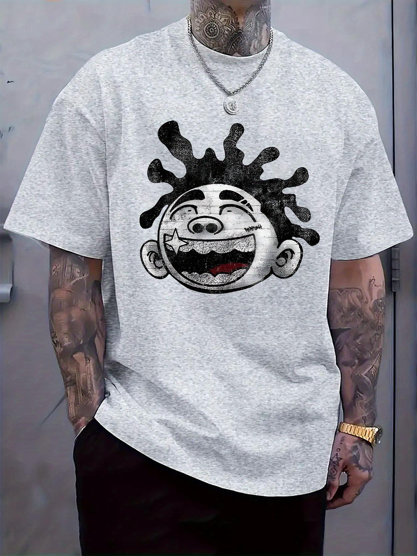

Casual Smile Face Graphic T-shirt - Round Neck XXXL