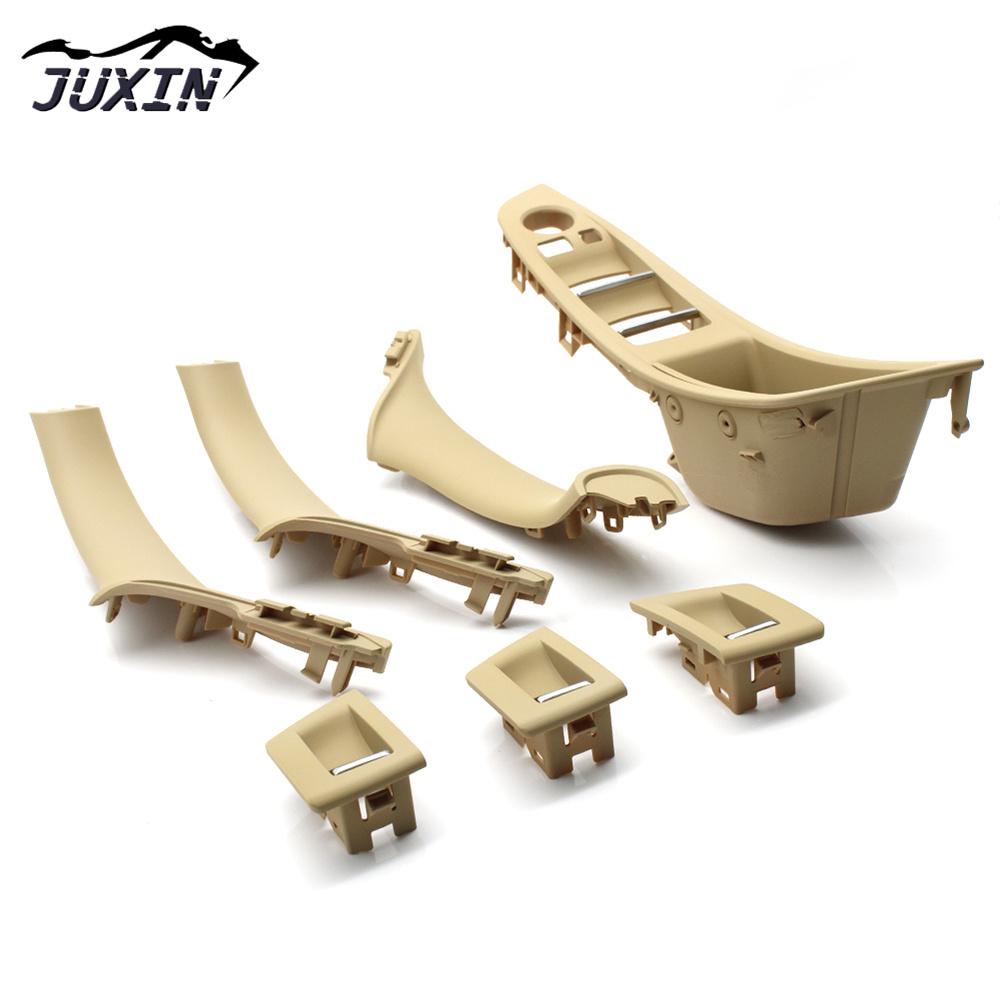 Inner Door Panel Handle Pull Trim Set Window Switch Armrest Pane Fit For BMW 5 Series F10 F11 7PCS RHD