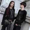 Europäisches und amerikanisches Y2K personalisiertes dunkles bedrucktes Rundhals-Langarm-Retro-Streetwear-Trend-Oberteil