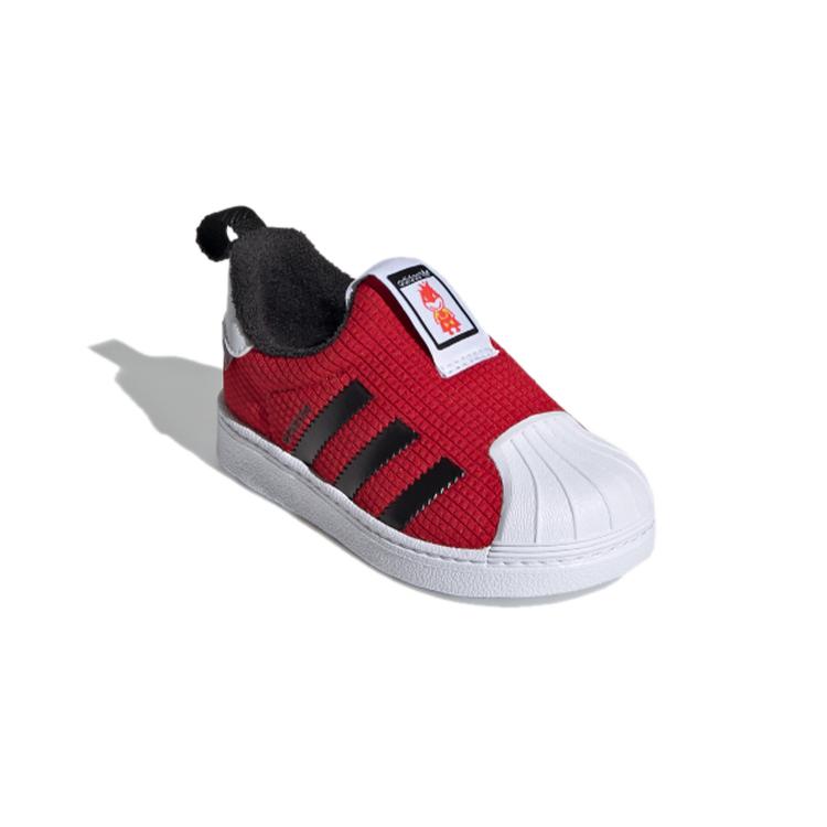 adidas Originals SUPERSTAR 360 Fleece Lined Breathable Low Top Skateboard Shoes Red Infant And Toddler FX4869