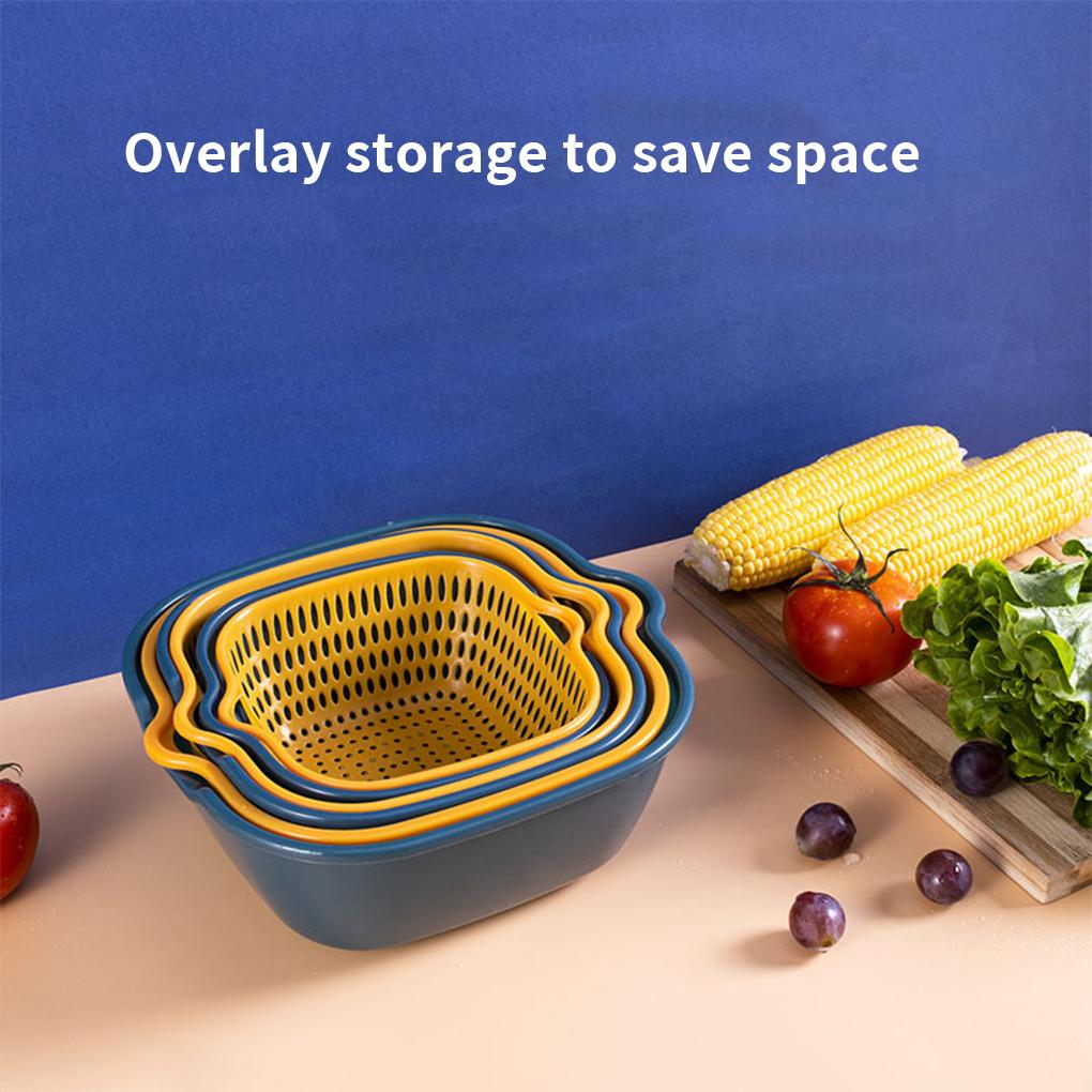 6X Drain Basket Washing Basin Storage Rack On Wheels Large Capacity Convenience Household Accessories Home Supplies