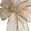 1pcs Christmas Decorative Bows Imitation Hemp Hand Crafted Ribbon Christmas Bow Knot Ornament for
