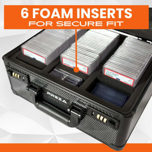 PREZA Grade Card Storage Box - Premium Trading Card Case for Grade Sports and TGC Collections - Carbon Fiber Slab Case Storage (Large)