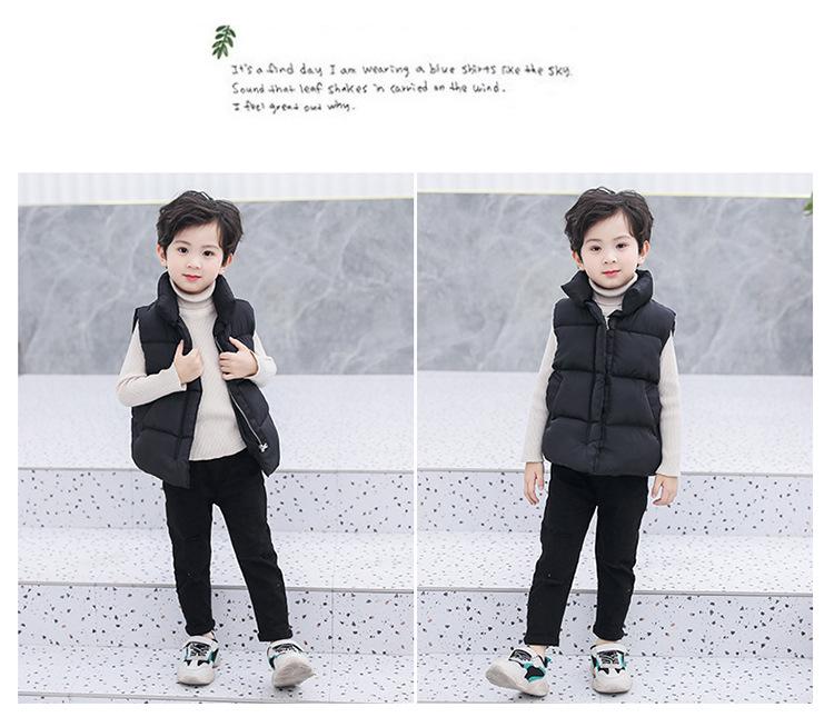 Children's Down Cotton Vest - Fashionable Autumn/Winter Zipper Puffer Jacket for Boys & Girls