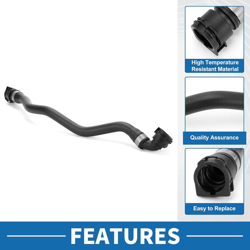 Radiator Hose No.17127576370 Radiator Coolant Water Hose for BMW X6 2008-2019 for BMW X5 2011-2018 Rubber Black