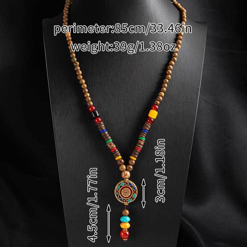 Tibetan Ethnic Sweater Chain Zen Bodhi Necklace: Unisex Retro Scenic Accessory