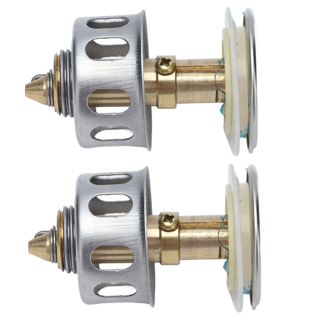 2Pcs Push Bounce Core Universal Bullets Pop Up Sink Stopper Drain Filter for Bathroom