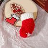 Handcrafted Christmas Santa Keychain Portable Keychain Pendant Hand Knit Festive Accessory for Christmas Enthusiasts