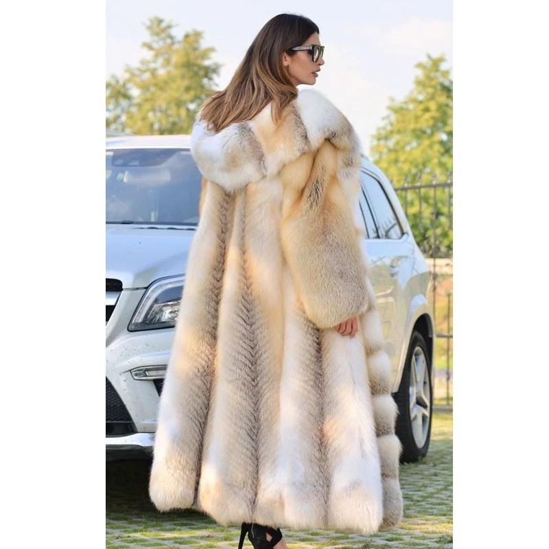 Womens Faux Fur Coat Long Hooded Winter Warm Outerwear Plus Size Casual Chic
