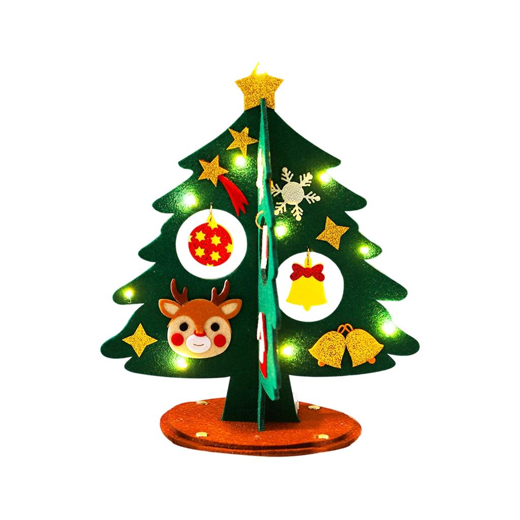 Children DIY Felts Christmas Tree Christmas Tree Desktop Decoration Crafts Materials