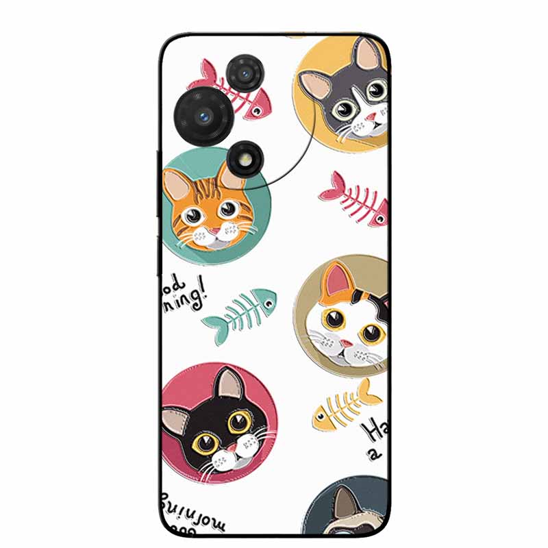 3D Cartoon Emboss Case For TCL 60R / TCL 60 SE NxtPaper Relief Embossed Retro Silicone Covers For 60 SE NXTpaper 5G Anime Bumper