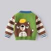 Cardigan Sweater Spring and Autum Kidsren's Clothing Korean Style Girls Cartoon Embroidered Logo Round Neck Outwear Baby Girl Pure Cotton Sweater