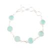 Aqua Chalcedony Gemstone 925 Fine Silver Jewelry Handmade Bracelet Birthday Gift RB-14-18