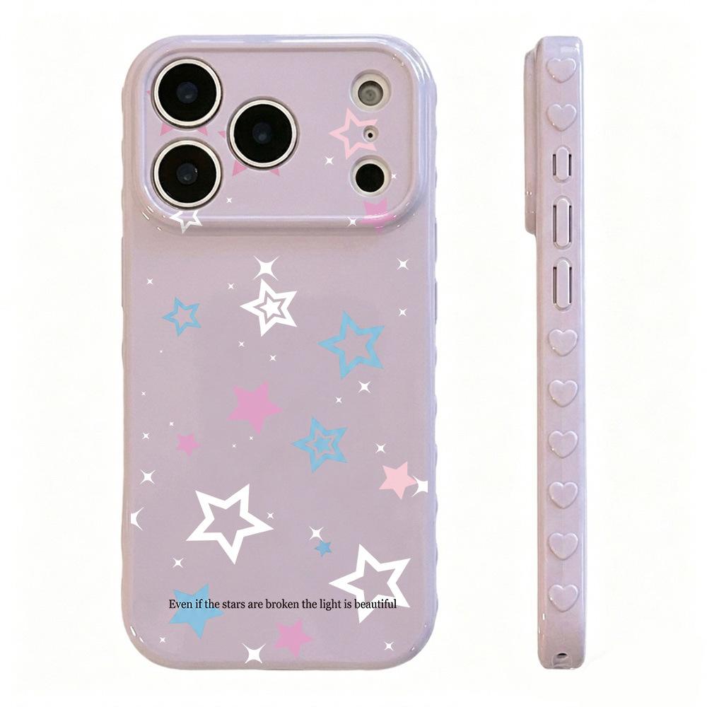 Full screen color stars are suitable for Apple 17promax mobile phone case 16pro Korean 15/14 high value 13 anti-drop