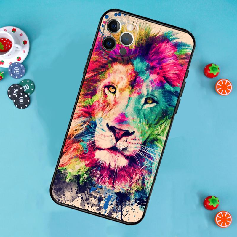 

Lion Animal Phone Case For iPhone 17 Air 16 15 14 13 11 12 Pro Max 13 12 mini 15 16 Plus 16e Cover Funda iPhone 16 Pro
