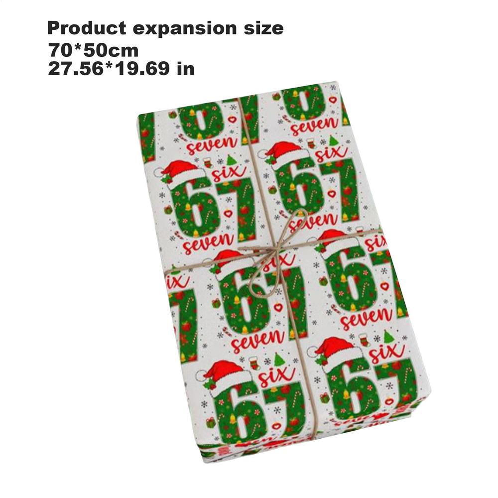 Christmas Gift Wrapping Paper Sheets 70x50cm Funny Santa Claus Pattern Gift Packaging Paper Roll For Wedding Party Decoration