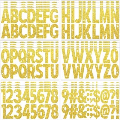 Glitter Letter Stickers 376 Pcs 2.5 Inch Gold Self Adhesive Vinyl For Mailbox Crafts Posters