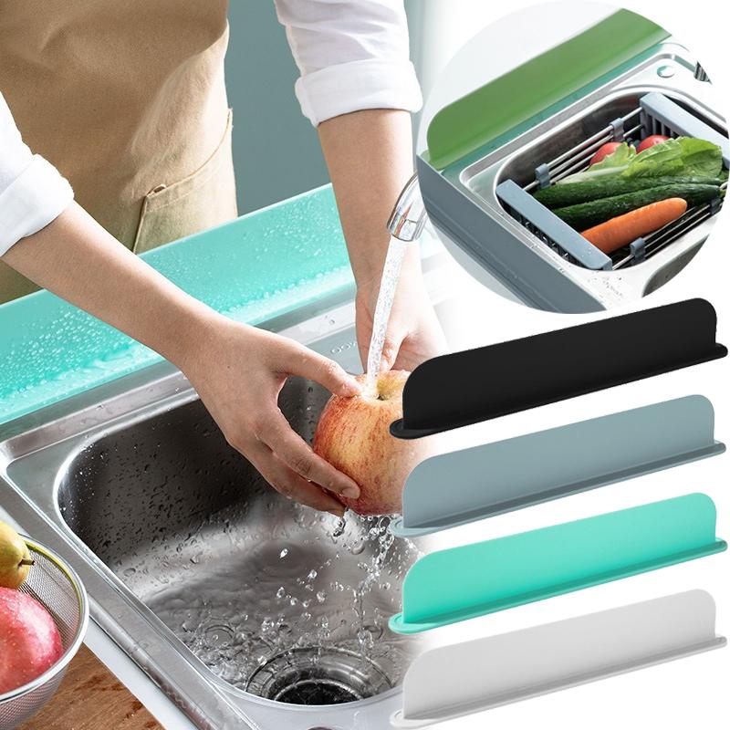 Silicone Kitchen Water Retaining Plate Washing Anti-splash Pad Household Sink Retaining Water Dishwashing Splash Proof Partition