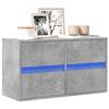 VidaXL Wall-Mounted TV Cabinet with LED Lights Concrete Grey 80x31x35 Cm, Wall-Mounted TV Stand, Floating TV Unit, TV Support 852288