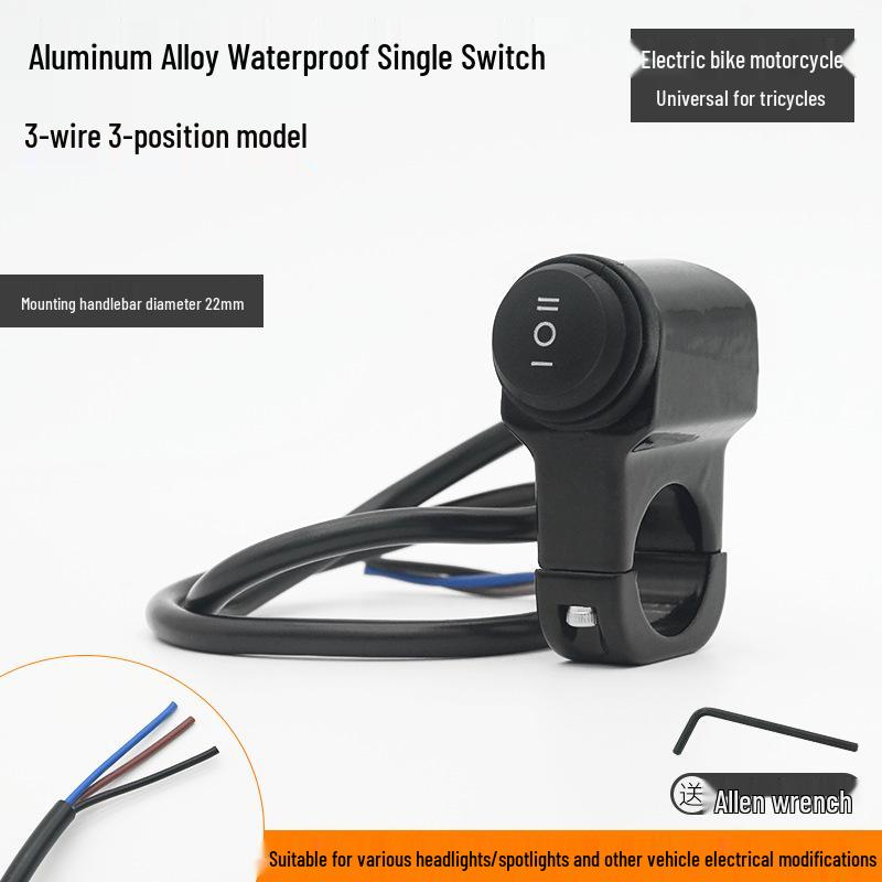 LED Aluminum Alloy Multi-function Motorcycle Handlebar Switch with Double Flash and Spotlight Headlight