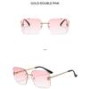 Women's Sunglasses, Men's and Women's Fashion Square Rimless Sunglasses, Large Frame Sunglasses