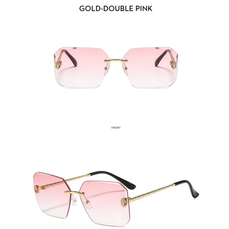 Women's Sunglasses, Men's and Women's Fashion Square Rimless Sunglasses, Large Frame Sunglasses