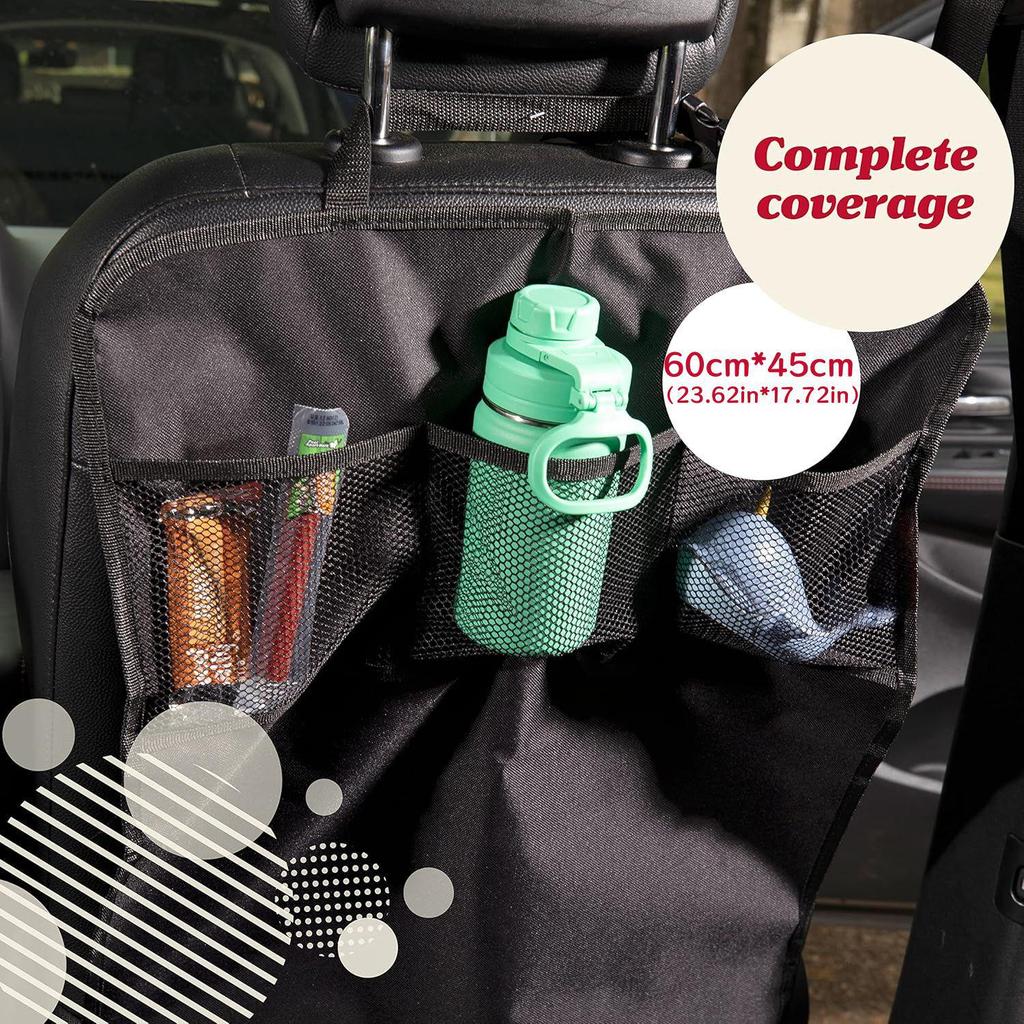 Car Seat Kick Mat & Organizer for Children: Anti-Stain Protective Back Pad