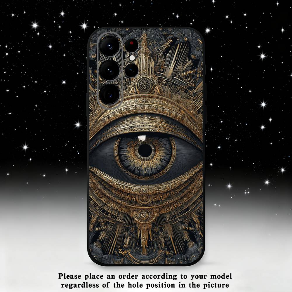

Occult Illuminati Eye Phone Case For Samsung S 25,24,23,22,30,21,10,9,Ultra,Plus,Lite,FE,4,5 G Black Soft Case Samsung S21 s305G