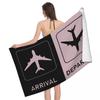 Flugzeugpilot Strandtücher Schwarz und Weiß Cool Schnelltrocknend Mikrofaser Badetuch Weich Leinen Luftfahrt Flieger Pool Reise Dekor