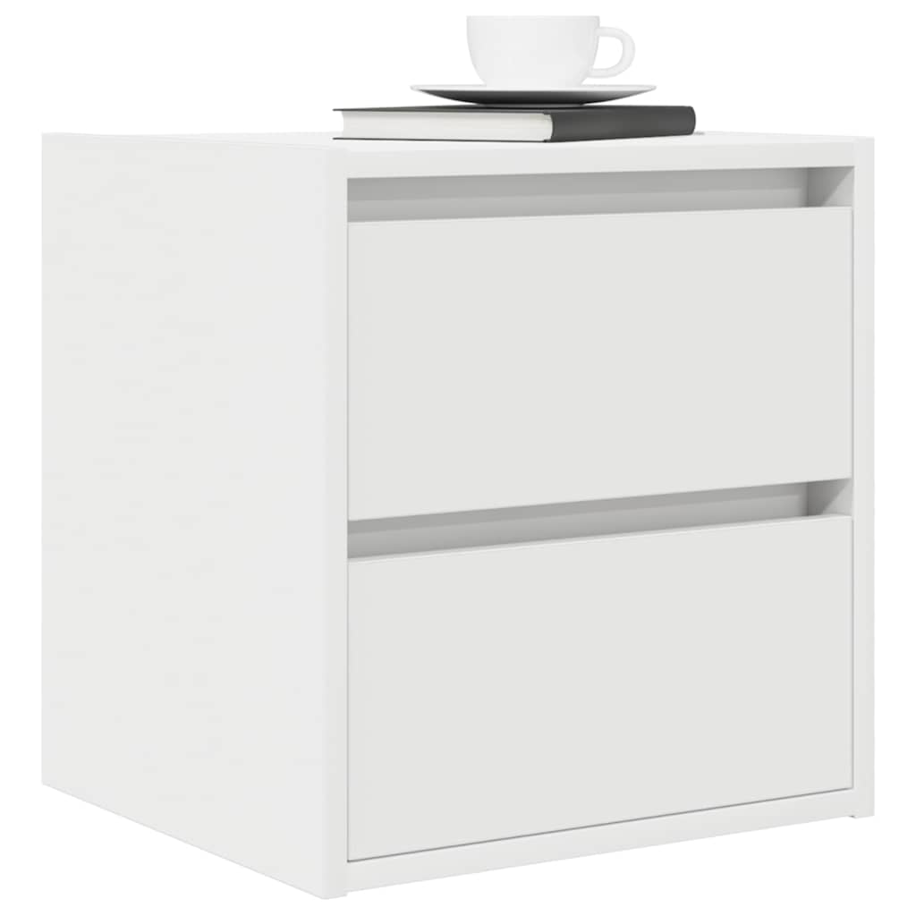 Wall Mounted Nightstand White 38 x 34 x 40 cm
