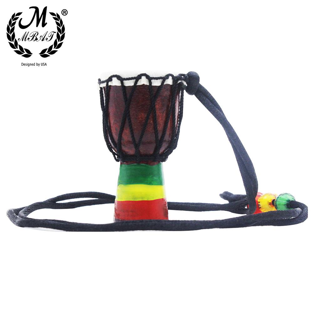 M MBAT African Drum Pendant Necklace Wooden Classic Mini Tambourine Children Necklace Toys Fashion Kids Necklace Jewelry Gift