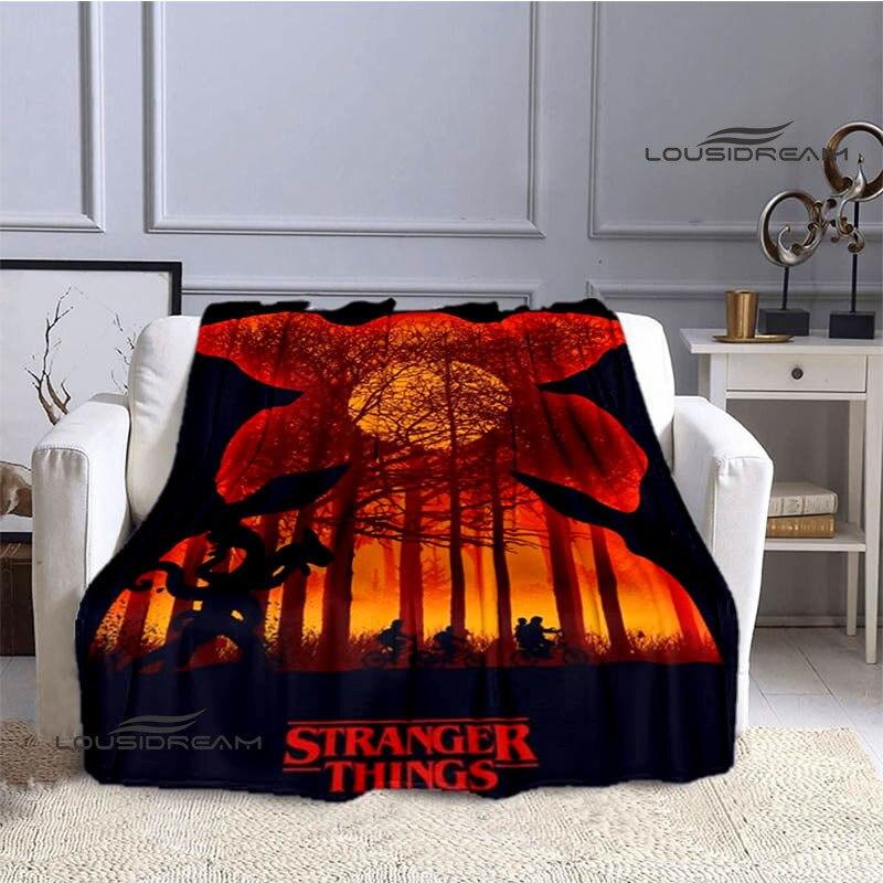 Stranger Things Klassieke Print Deken Dunne Deken Flanel Zacht en Comfortabel Huis Reisdeken Verjaardagscadeau Beddeken