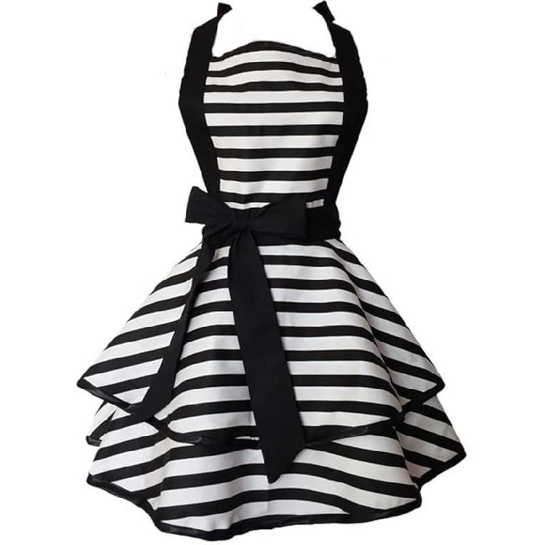 Aprons for Women Retro Vintage, Cooking Kitchen Apron Plus Size with Pocket Red