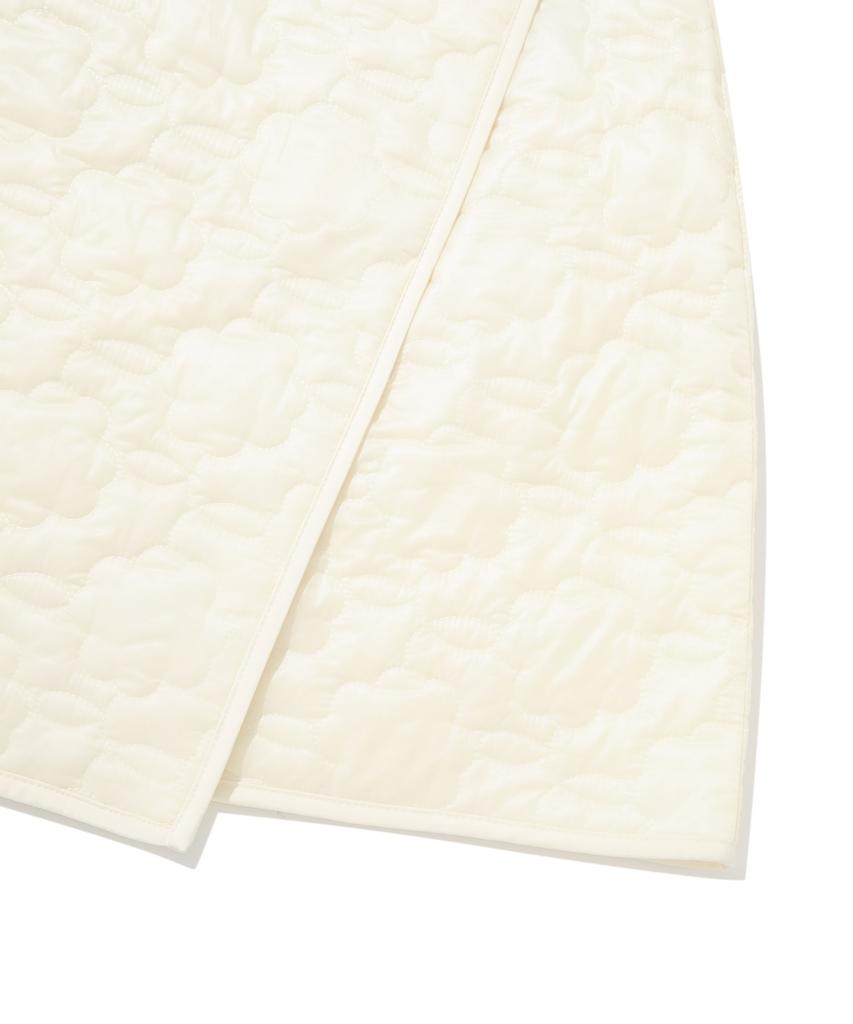 Covernat Woman Cloverheart Quilted Wrap Mini Skirt Light Yellow