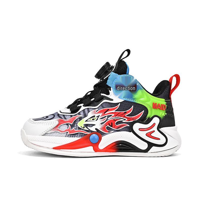 

Мальчиковые сетчатые кроссовки с нескользящей подошвой, воздушной подушкой и вращающейся кнопкой Size 36 - 23cm Inner Length чёрный/красный