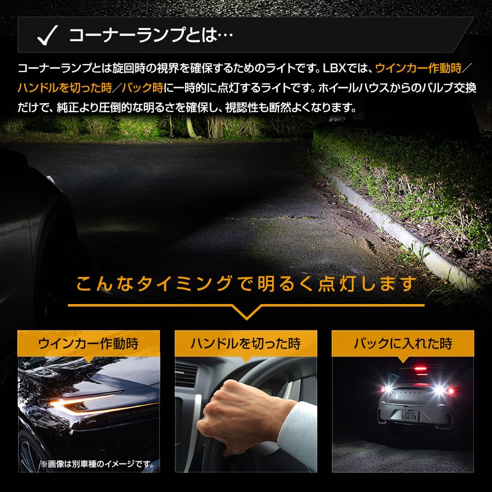 YOURS 30W Yellow LED Corner Lamp Replacement Bulb for Lexus LBX S (Y603-008yellow) [2]